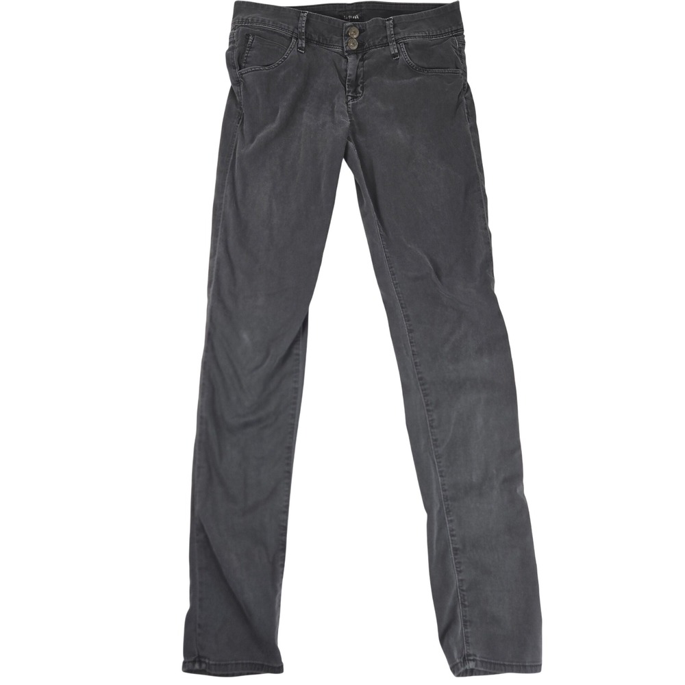 Hudson Jeans Skinny Ankle Made in LA Distressed Gray Denim Sz 26 Preppy 80s Chic